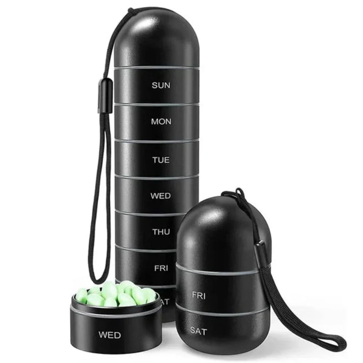 7-Day Aluminum Pill Organizer Box