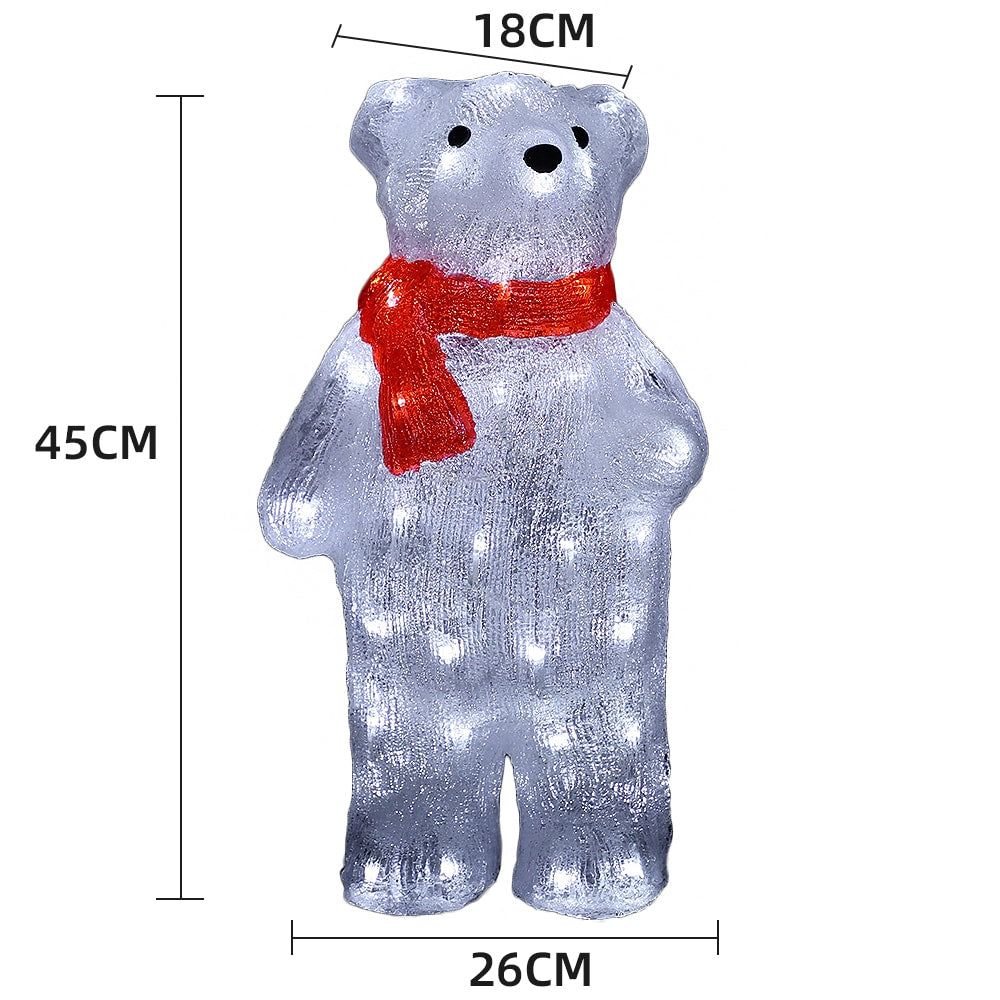 Acrylic Polar Bear with LED Lights - Height 45 cm