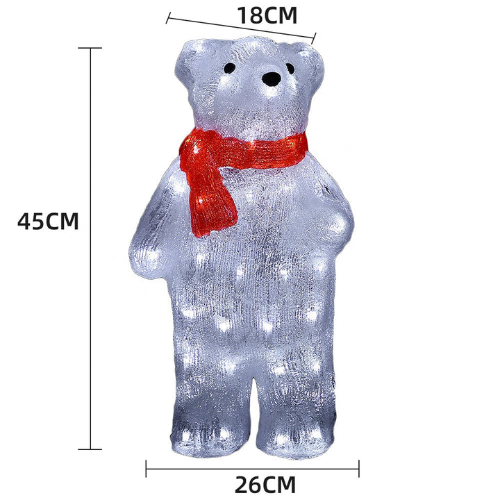 Acrylic Polar Bear with LED Lights - Height 45 cm