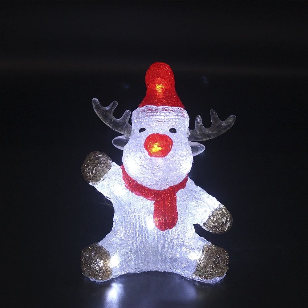 Acrylic Reindeer with LED Lights - Height 20 cm