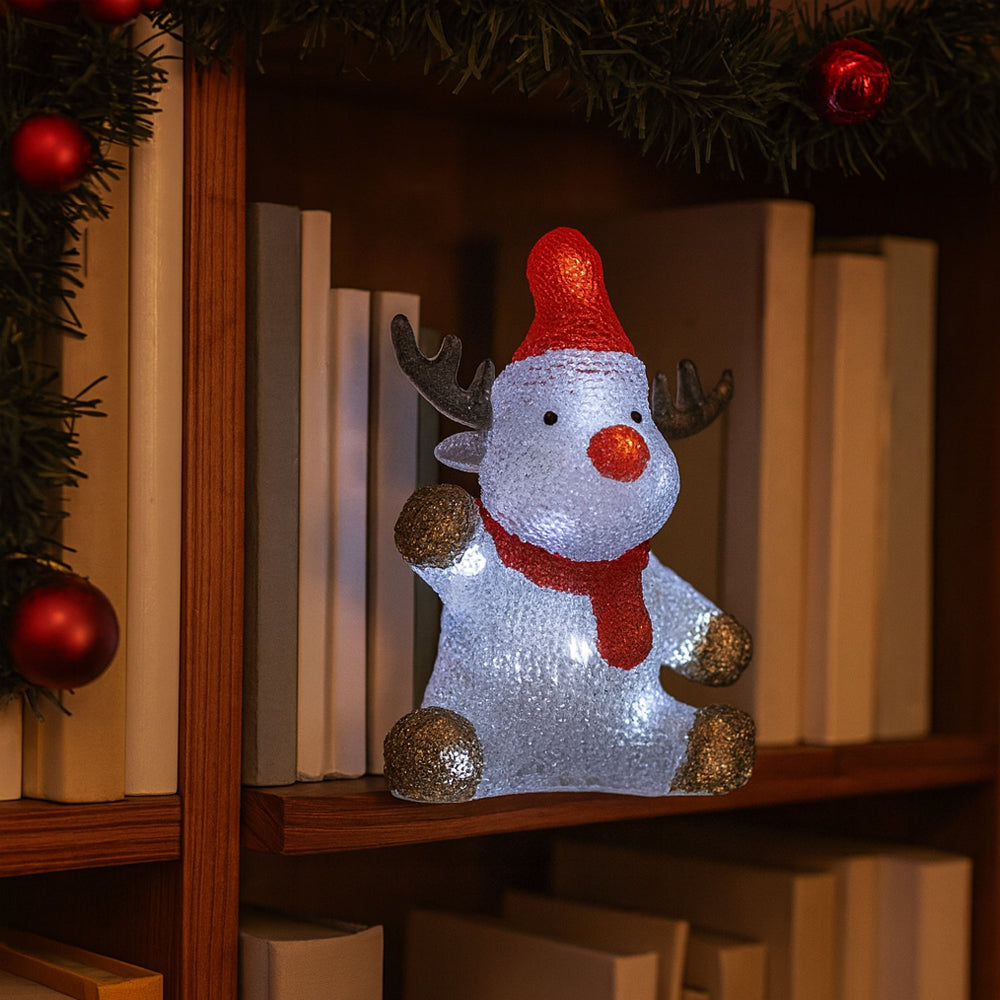 Acrylic Reindeer with LED Lights - Height 20 cm