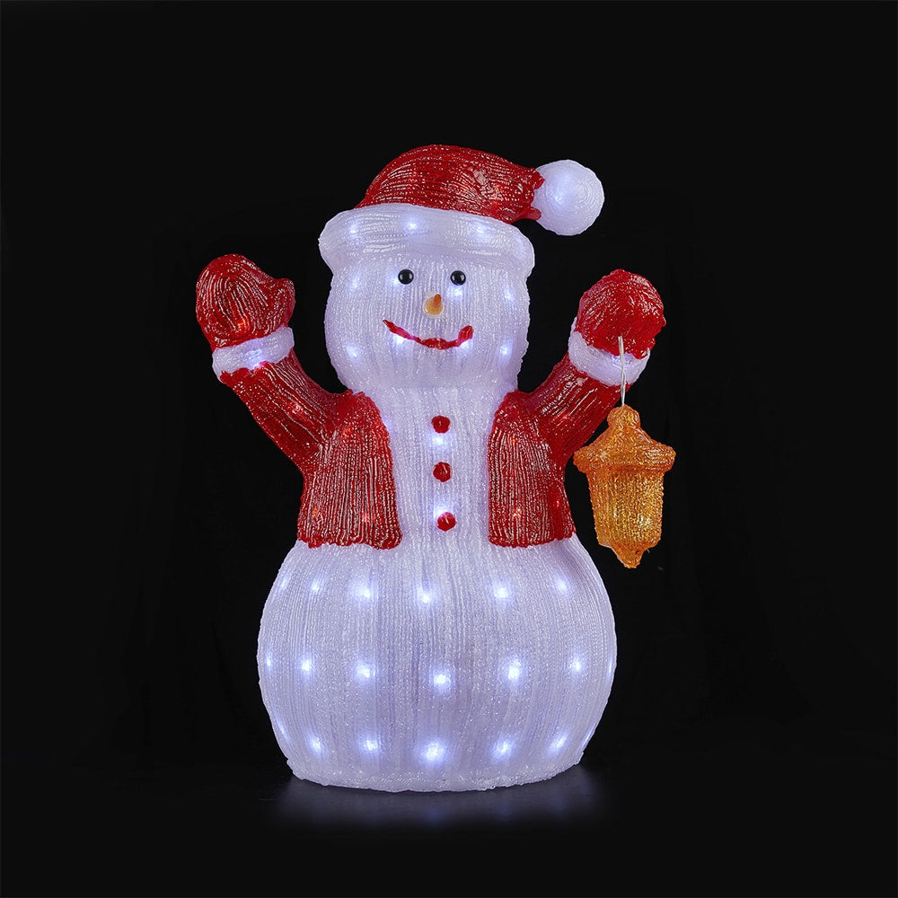 Acrylic Snowman with LED Lights - Height 60 cm