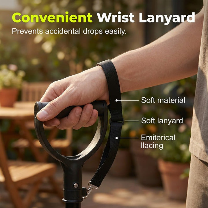 Adjustable Cane - Lightweight Aluminum, Anti-Slip Base