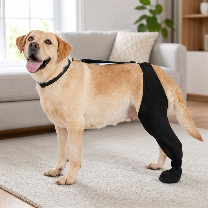 Adjustable Dog Hind Leg Recovery Brace with Paw Cover