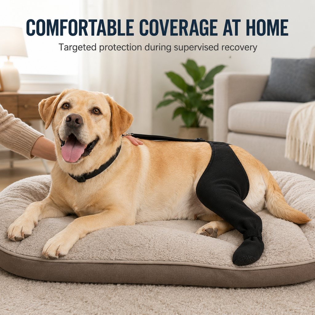 Adjustable Dog Hind Leg Recovery Brace with Paw Cover