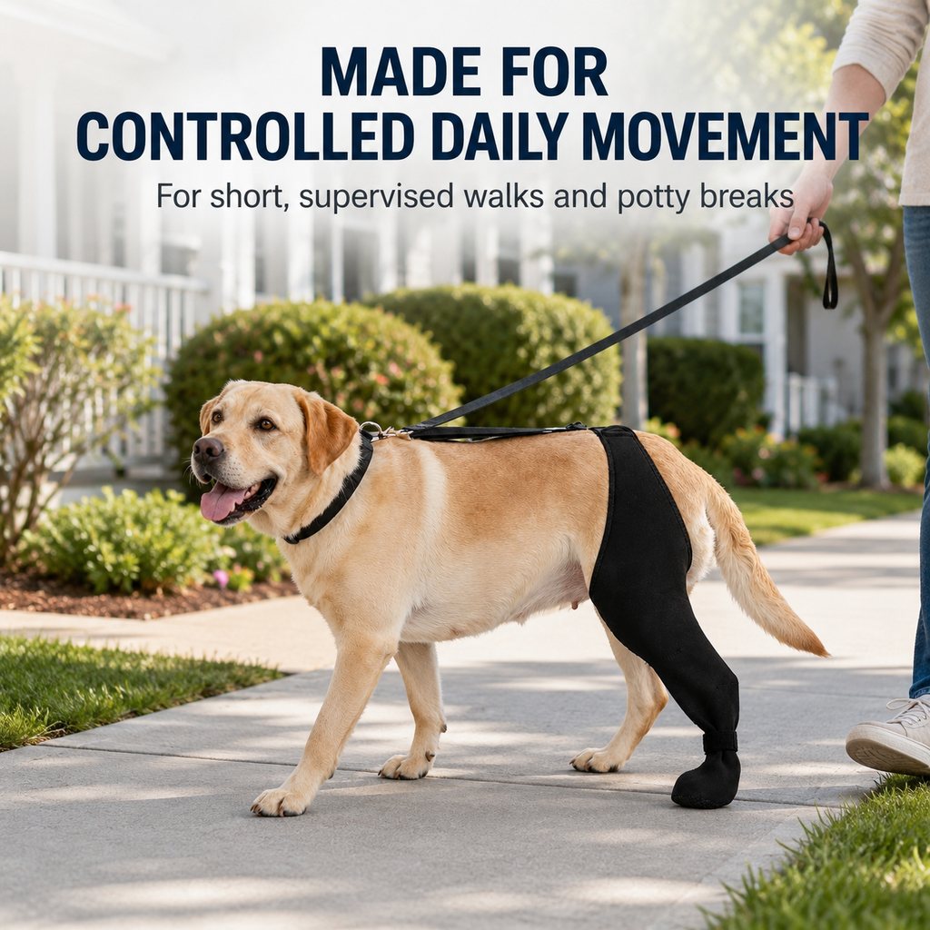 Adjustable Dog Hind Leg Recovery Brace with Paw Cover
