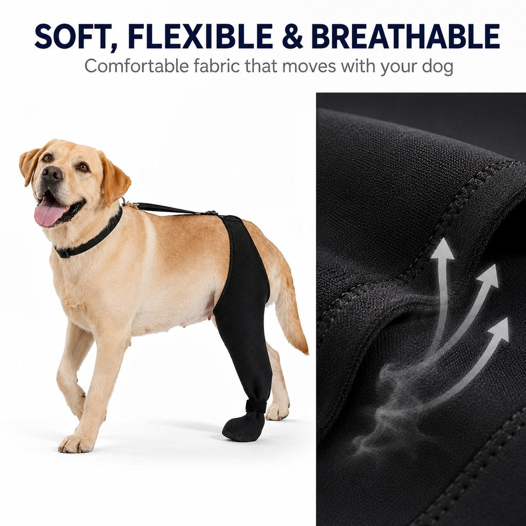 Adjustable Dog Hind Leg Recovery Brace with Paw Cover