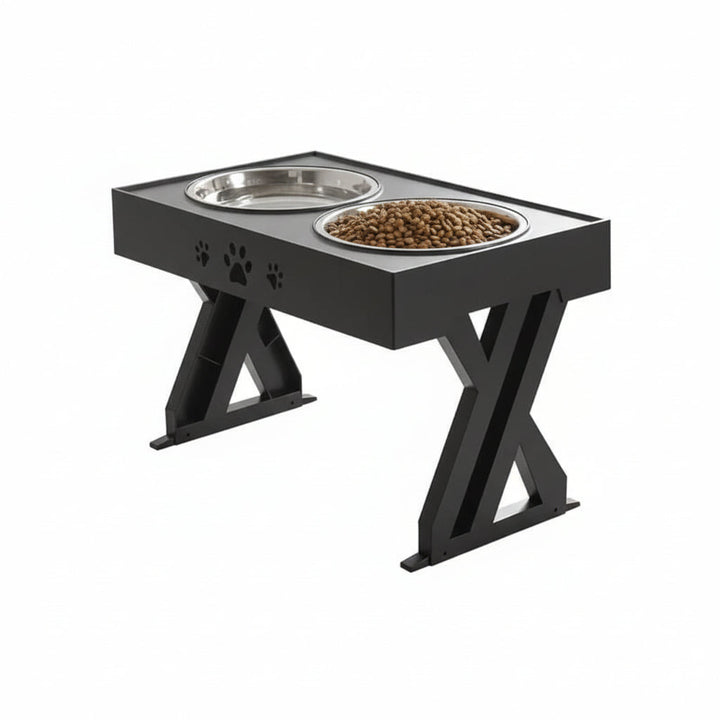 Adjustable Elevated Dog Feeding Stand with Dual Bowl Platform