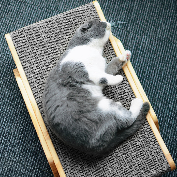 Adjustable Wooden Cat Scratcher Bed