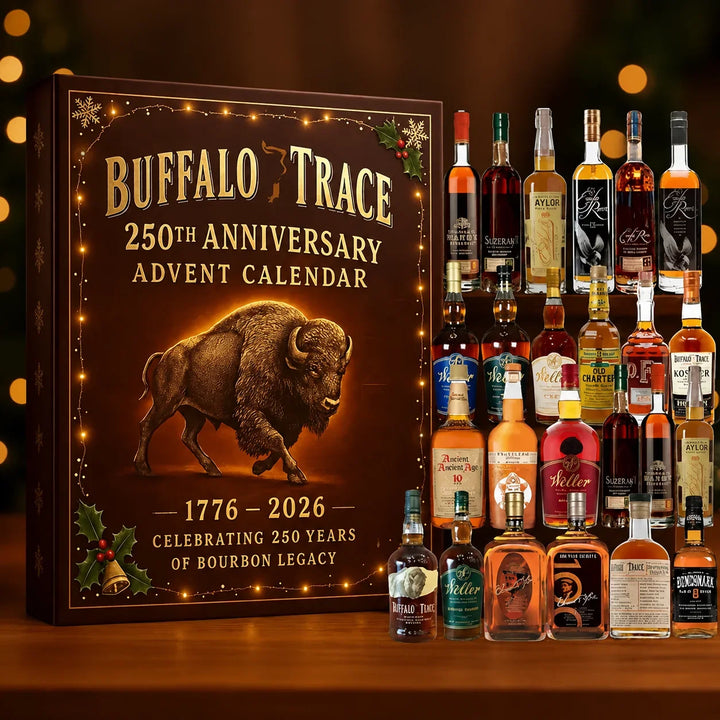 Advent Calendar with Mini Bottle Ornaments – 24-Day Bourbon Whiskey-Themed Countdown