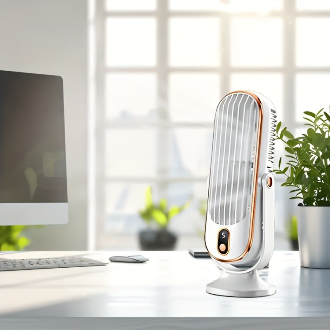 AeroLux Elite Cooling Fan | Dual Motor, 720° Rotation, USB Rechargeable &amp; Ultra Quiet for Ultimate Comfort Anywhere