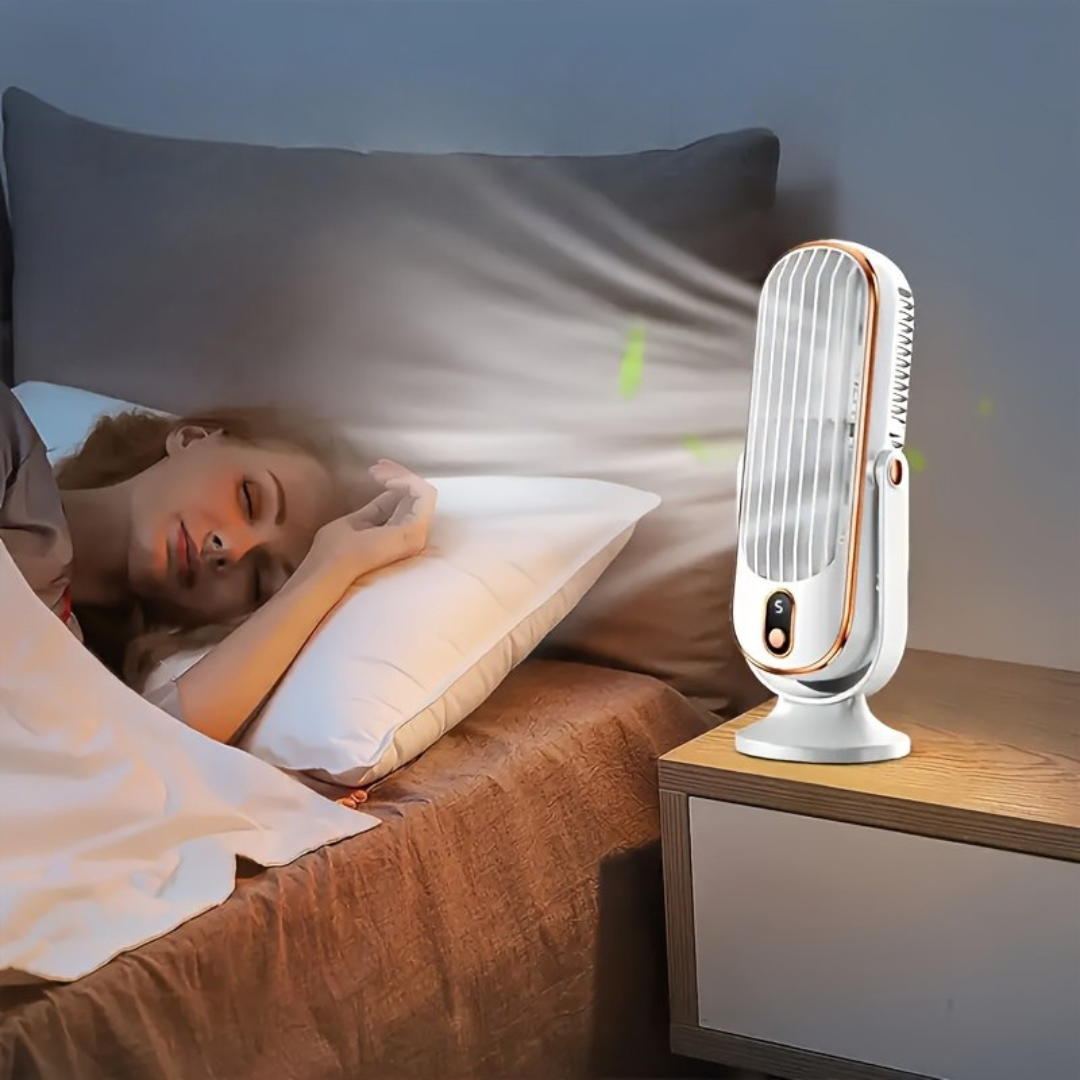 AeroLux Elite Cooling Fan | Dual Motor, 720° Rotation, USB Rechargeable &amp; Ultra Quiet for Ultimate Comfort Anywhere