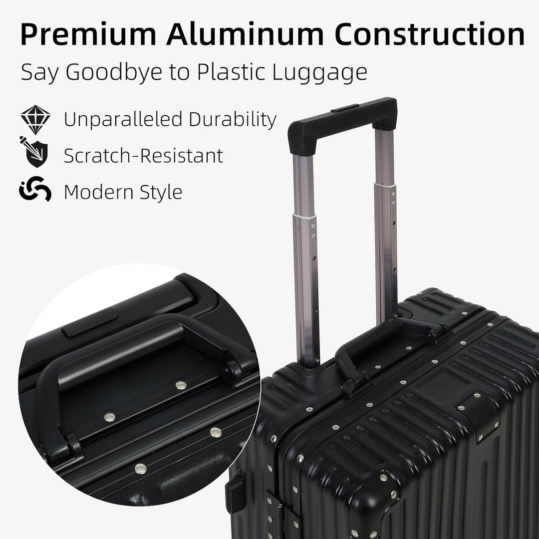 Aluminium Frame Carry-On Luggage with TSA Lock &amp; Silent Wheels