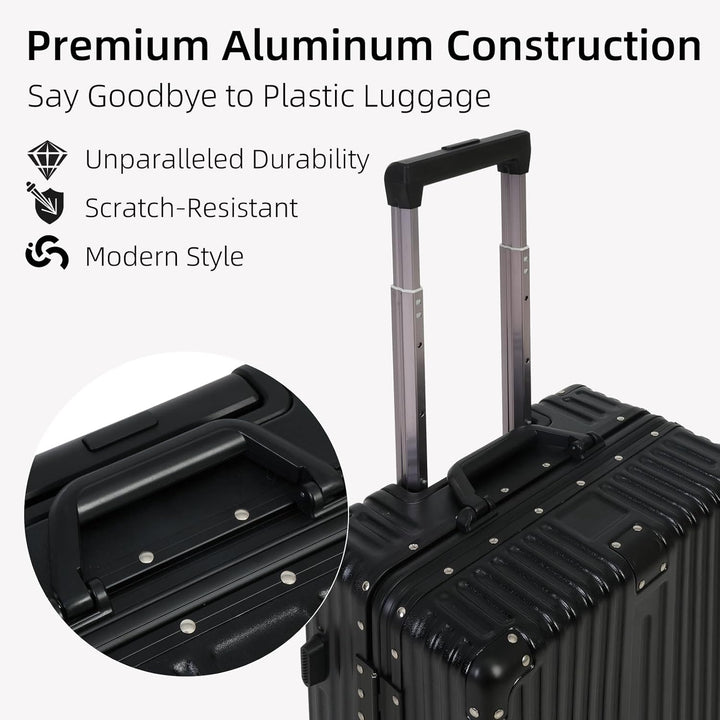 Aluminium Frame Carry-On Luggage with TSA Lock &amp; Silent Wheels
