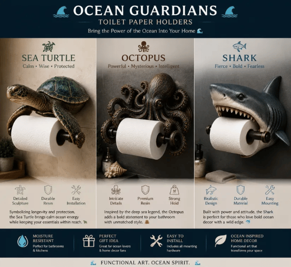Animal-Shaped Wall-Mounted Toilet Paper Holder Series | Functional Bathroom Decor