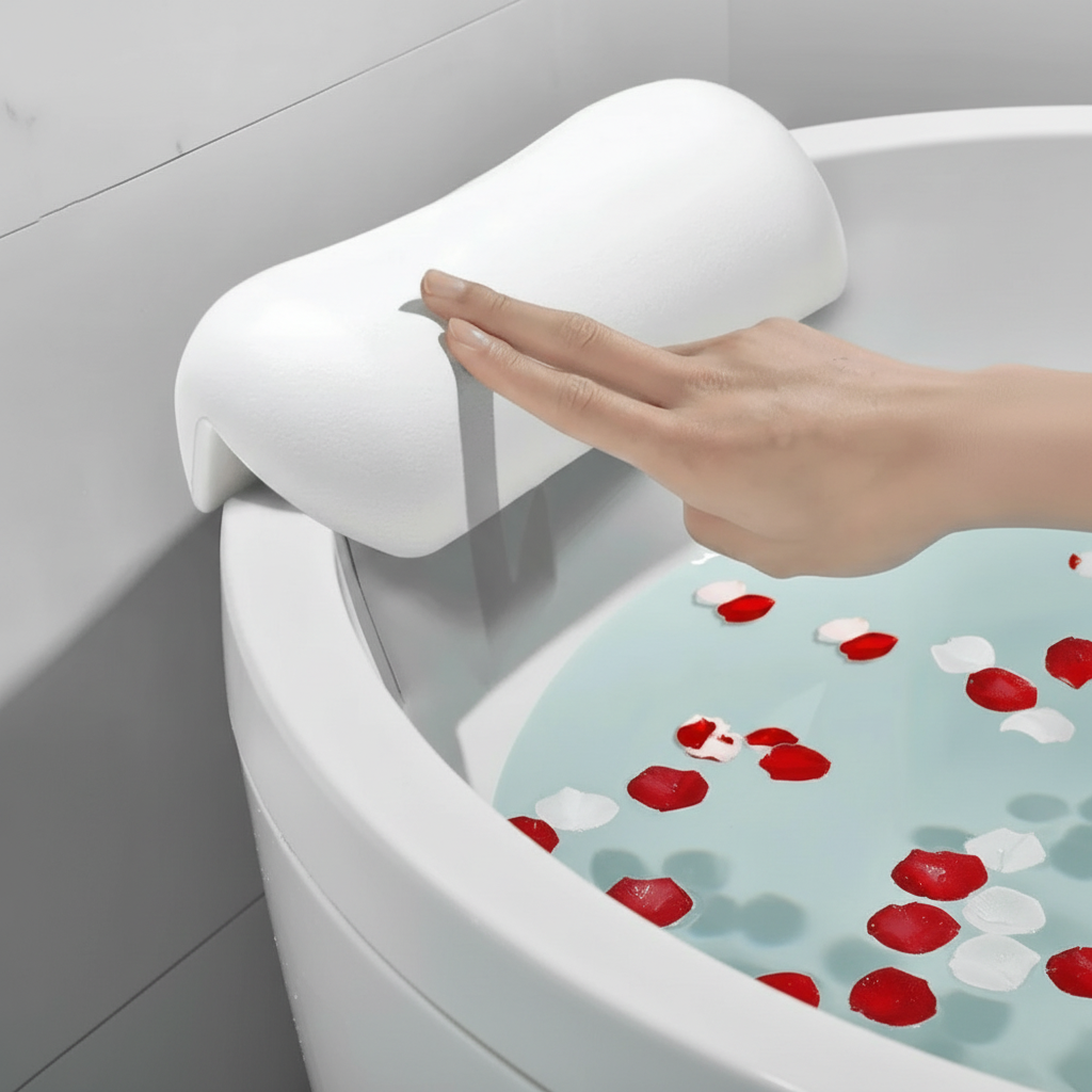 AQUACLOUD Premium Bath Pillow – Ergonomic &amp; Non-Slip for Relaxing Baths