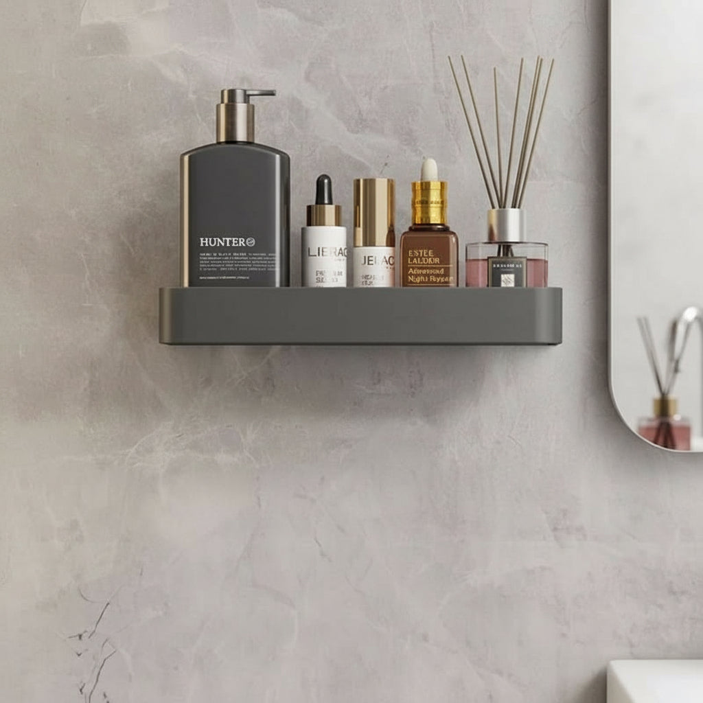 AQUASHELF – Elegant Wall Shelf for Bathroom with Towel Holder &amp; Drill-Free Installation