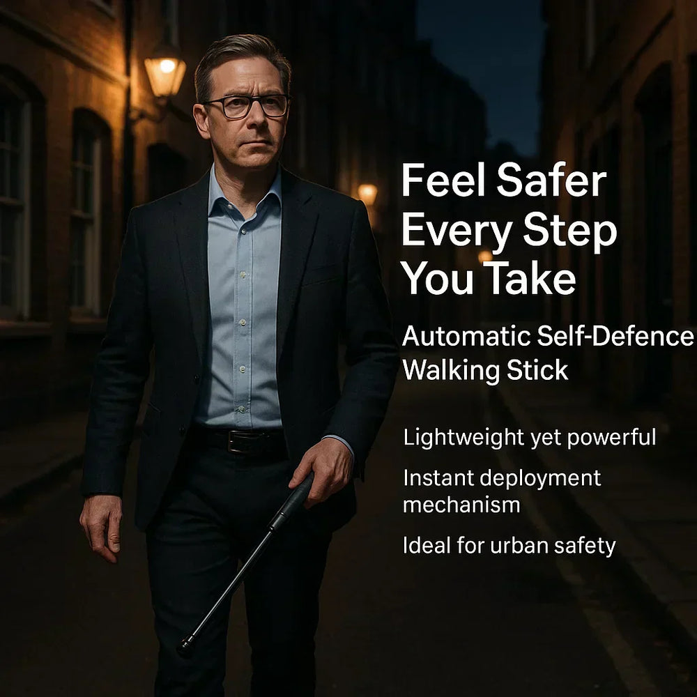 Automatic Self-Defense Walking Stick With Anti-Slip Grip