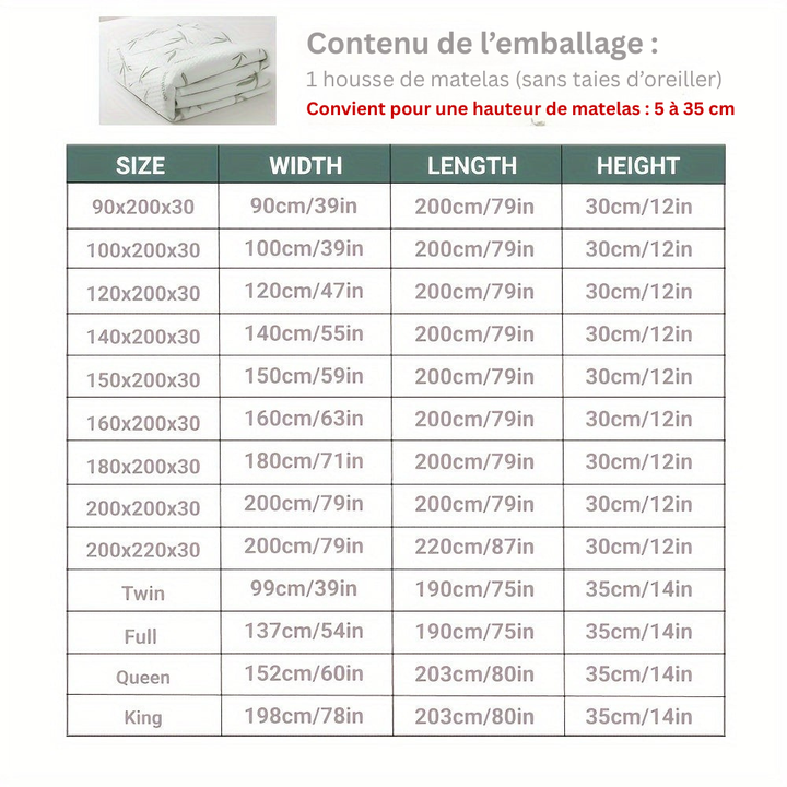 BambooCool Mattress Protector – Breathable and Cooling for Improved Sleep Comfort