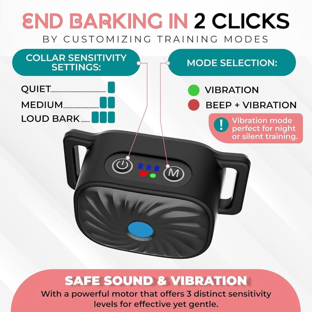 BARKCALM MINI – Gentle Anti-Bark Collar with Sound &amp; Vibration for Small Dogs