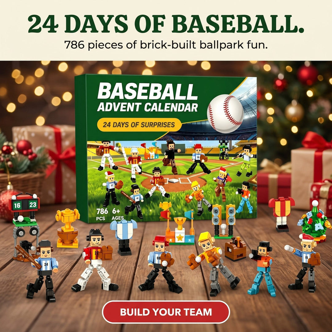786-Piece Baseball Brick Advent Calendar, 24 Days of Players and Ballpark Builds