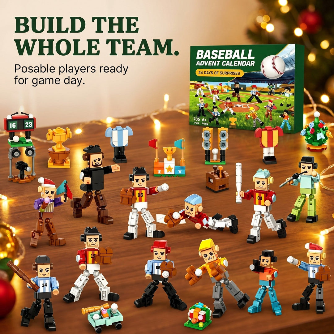 786-Piece Baseball Brick Advent Calendar, 24 Days of Players and Ballpark Builds