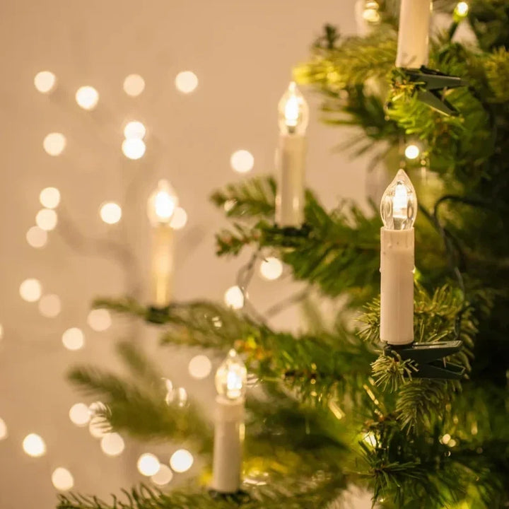 Battery-Operated Clip-On Flickering Flameless LED Christmas Tree Candles
