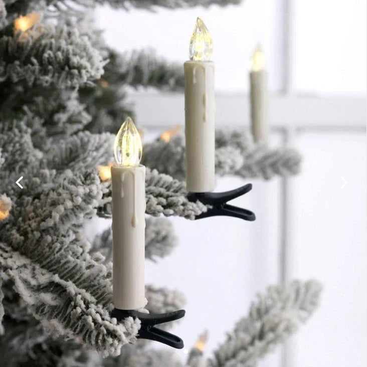 Battery-Operated Clip-On Flickering Flameless LED Christmas Tree Candles