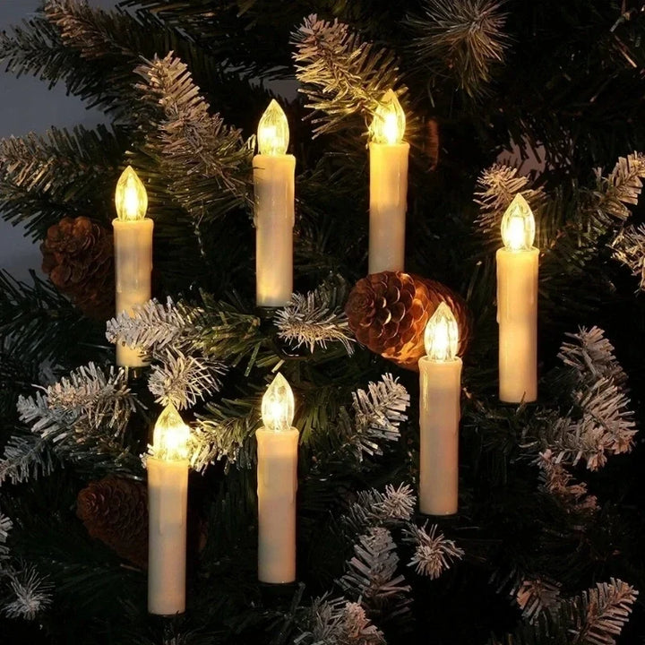 Battery-Operated Clip-On Flickering Flameless LED Christmas Tree Candles