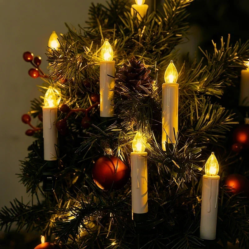 Battery-Operated Clip-On Flickering Flameless LED Christmas Tree Candles