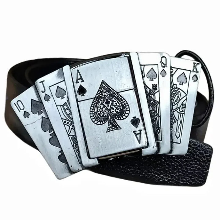 Belt with Kerosene Lighter Metal Buckle