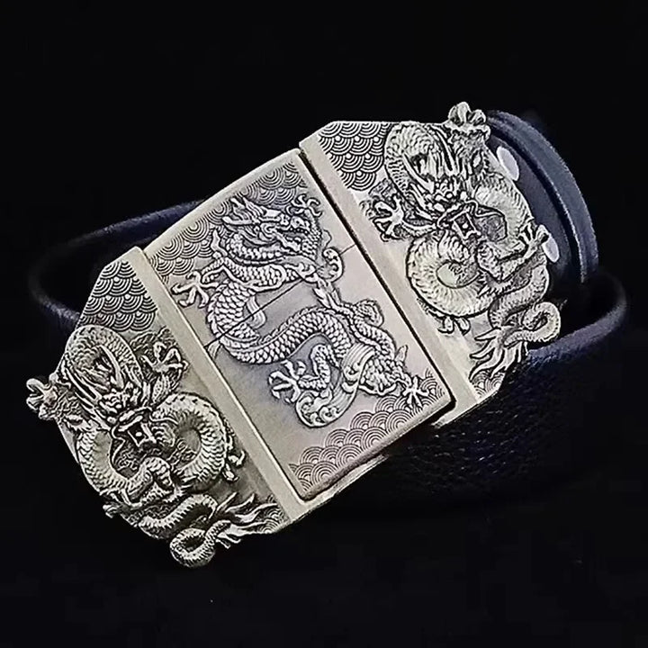 Belt with Kerosene Lighter Metal Buckle