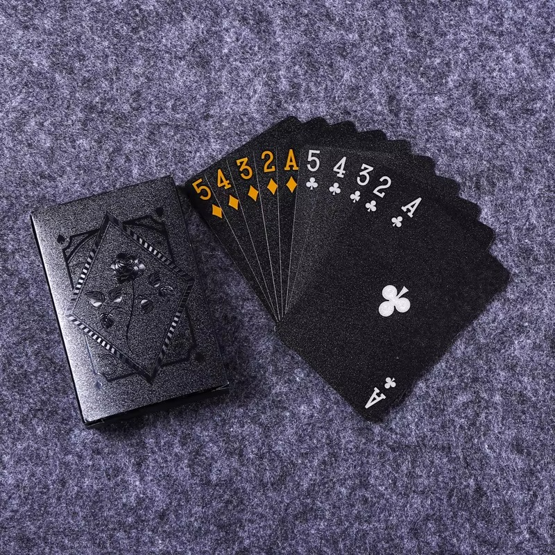 Black &amp; Gold Waterproof Poker Playing Cards