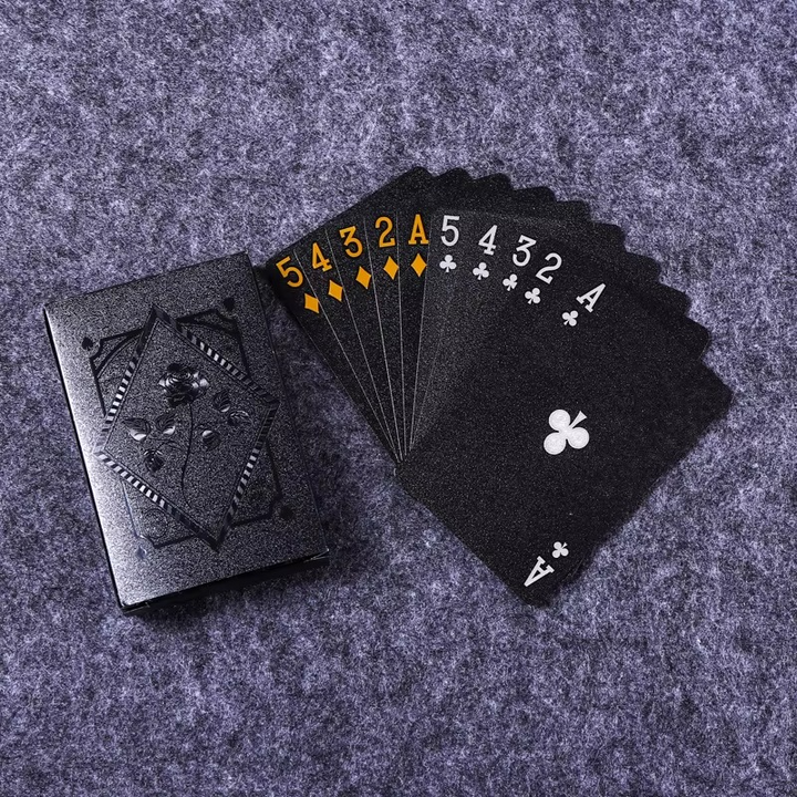 Black &amp; Gold Waterproof Poker Playing Cards