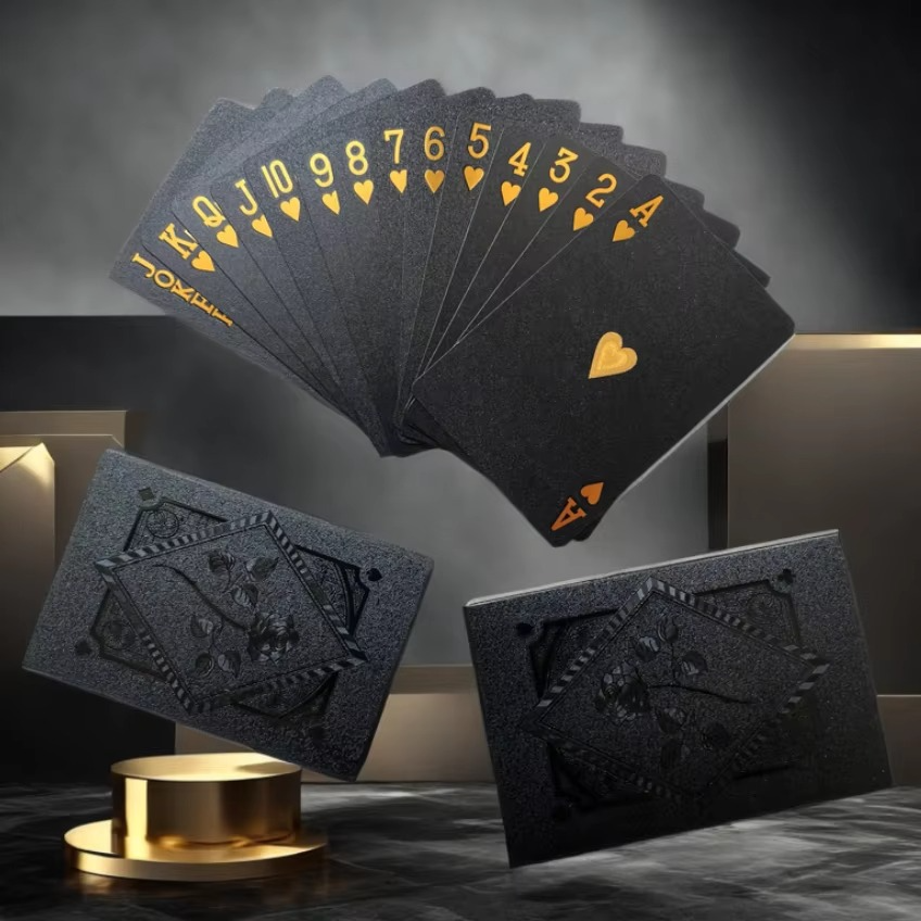 Black &amp; Gold Waterproof Poker Playing Cards