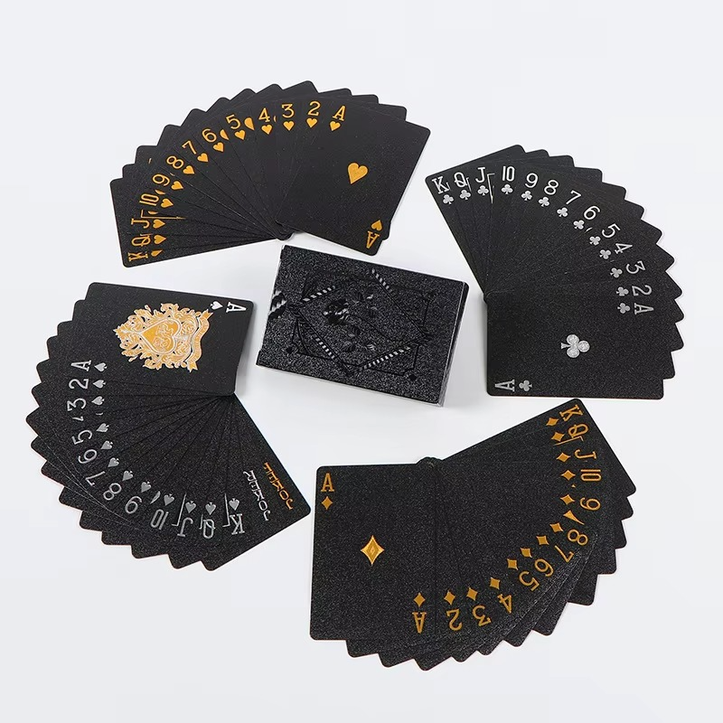 Black &amp; Gold Waterproof Poker Playing Cards