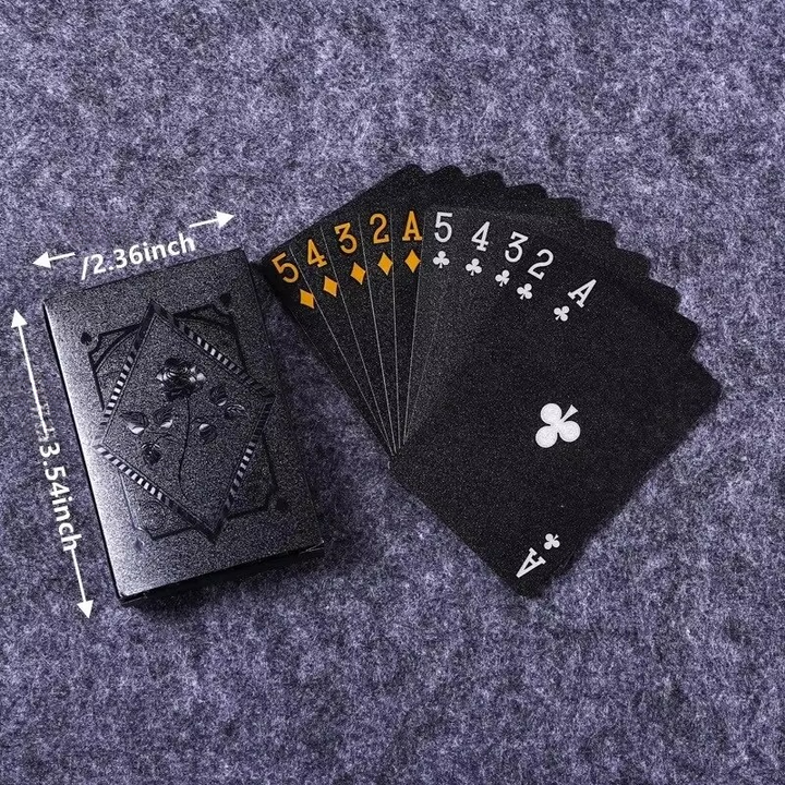 Black &amp; Gold Waterproof Poker Playing Cards