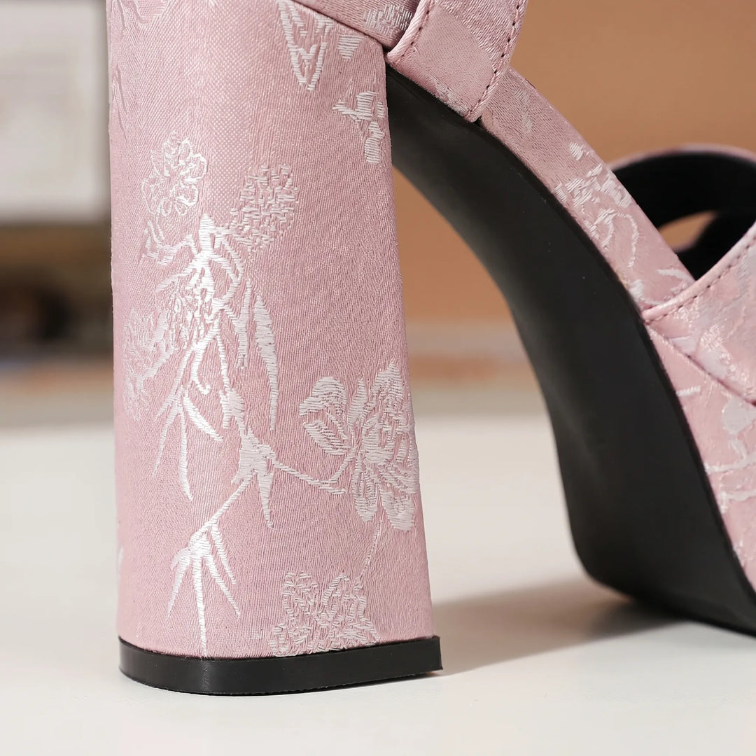 Block Heel Platform Sandals