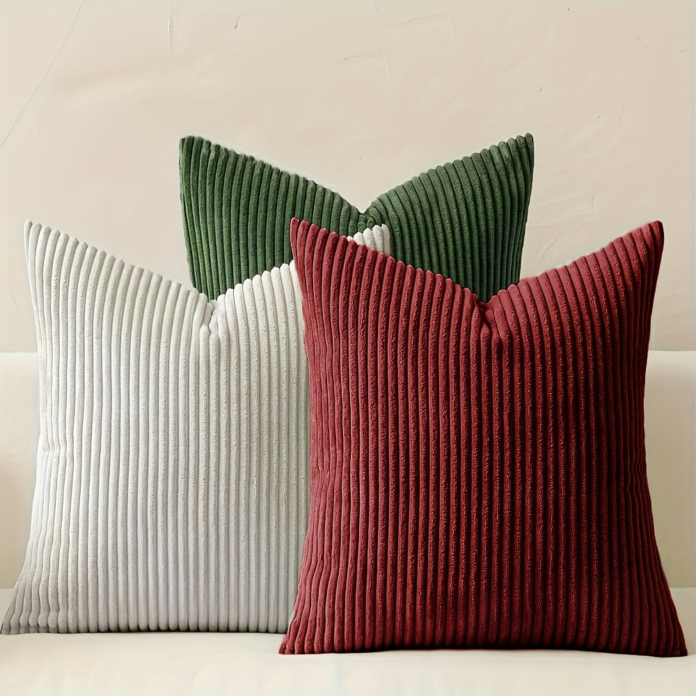 Bohemian Ribbed Cushion Cover with Striped Texture – Soft, Stylish and Decorative