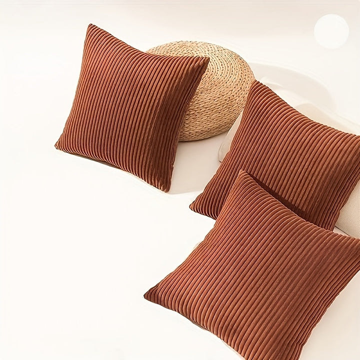 Bohemian Ribbed Cushion Cover with Striped Texture – Soft, Stylish and Decorative