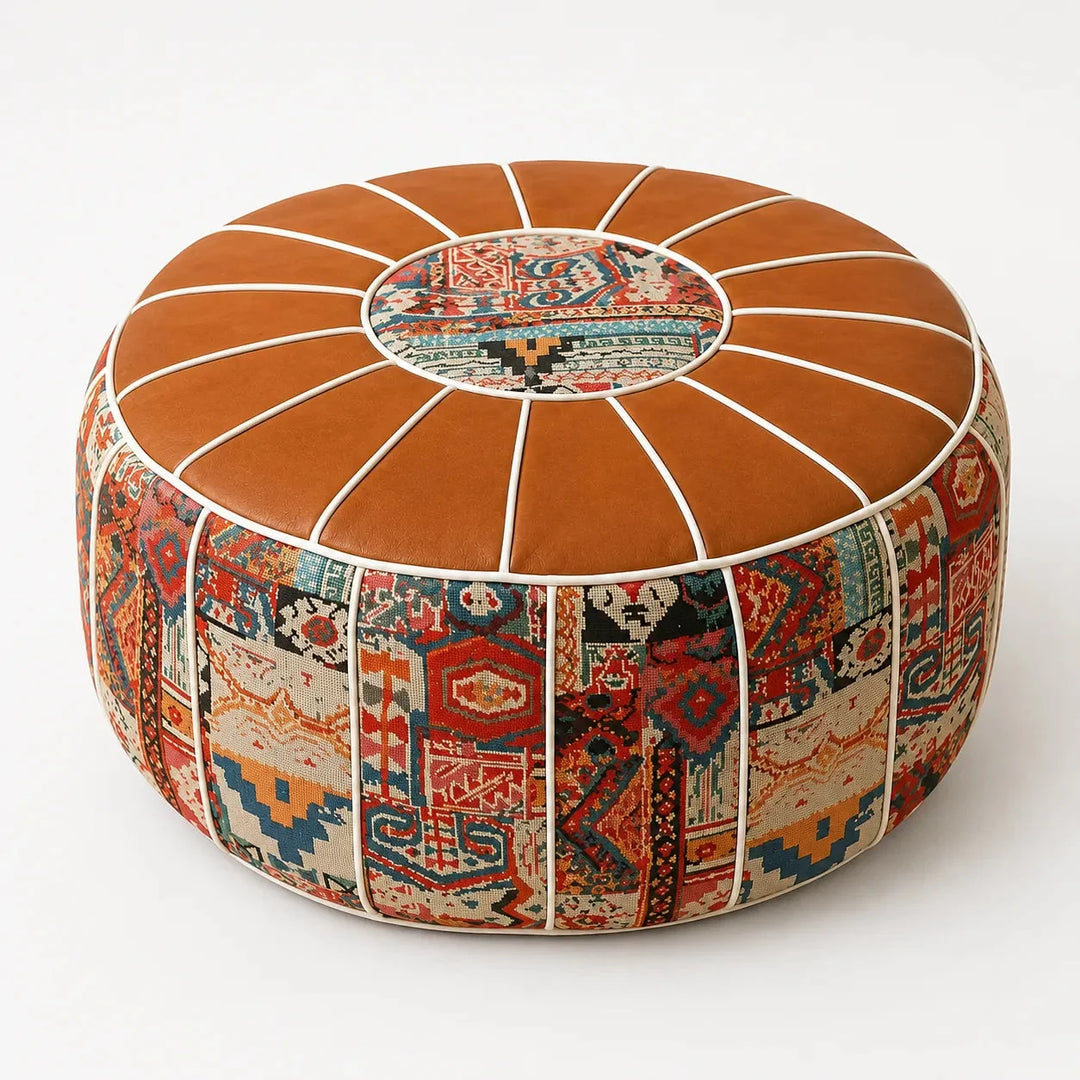 Bohemian Storage Ottoman Pouf with Hidden Compartment