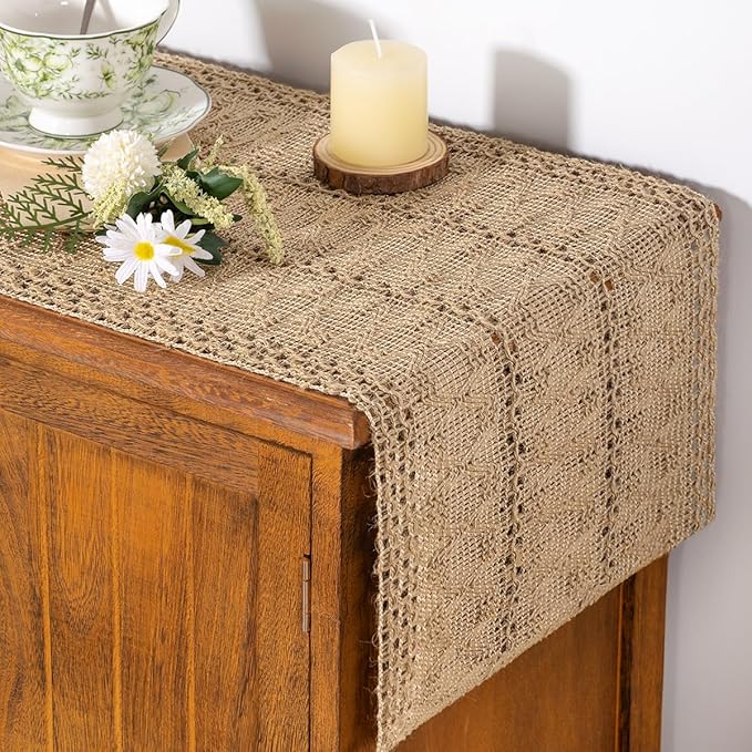 Boho Macrame Table Runner with Tassels