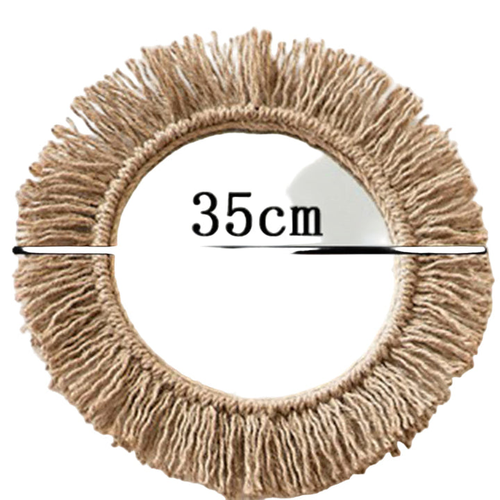 Boho Style Wall Mirror with Hemp Rope