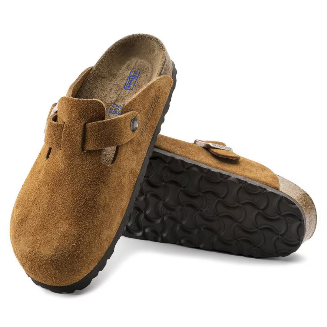 Boston | Suede Taupe – Classic Clogs with Cushioned Anatomical Footbed