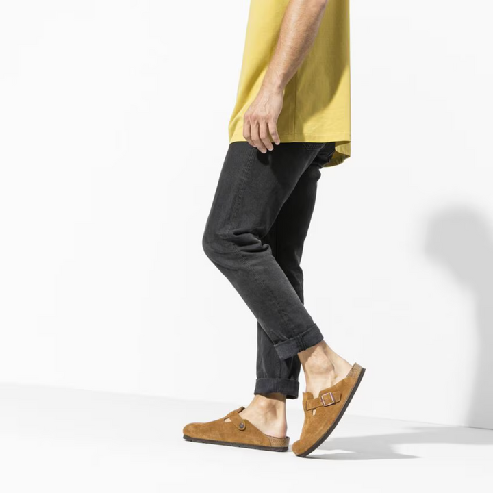 Boston | Suede Taupe – Classic Clogs with Cushioned Anatomical Footbed
