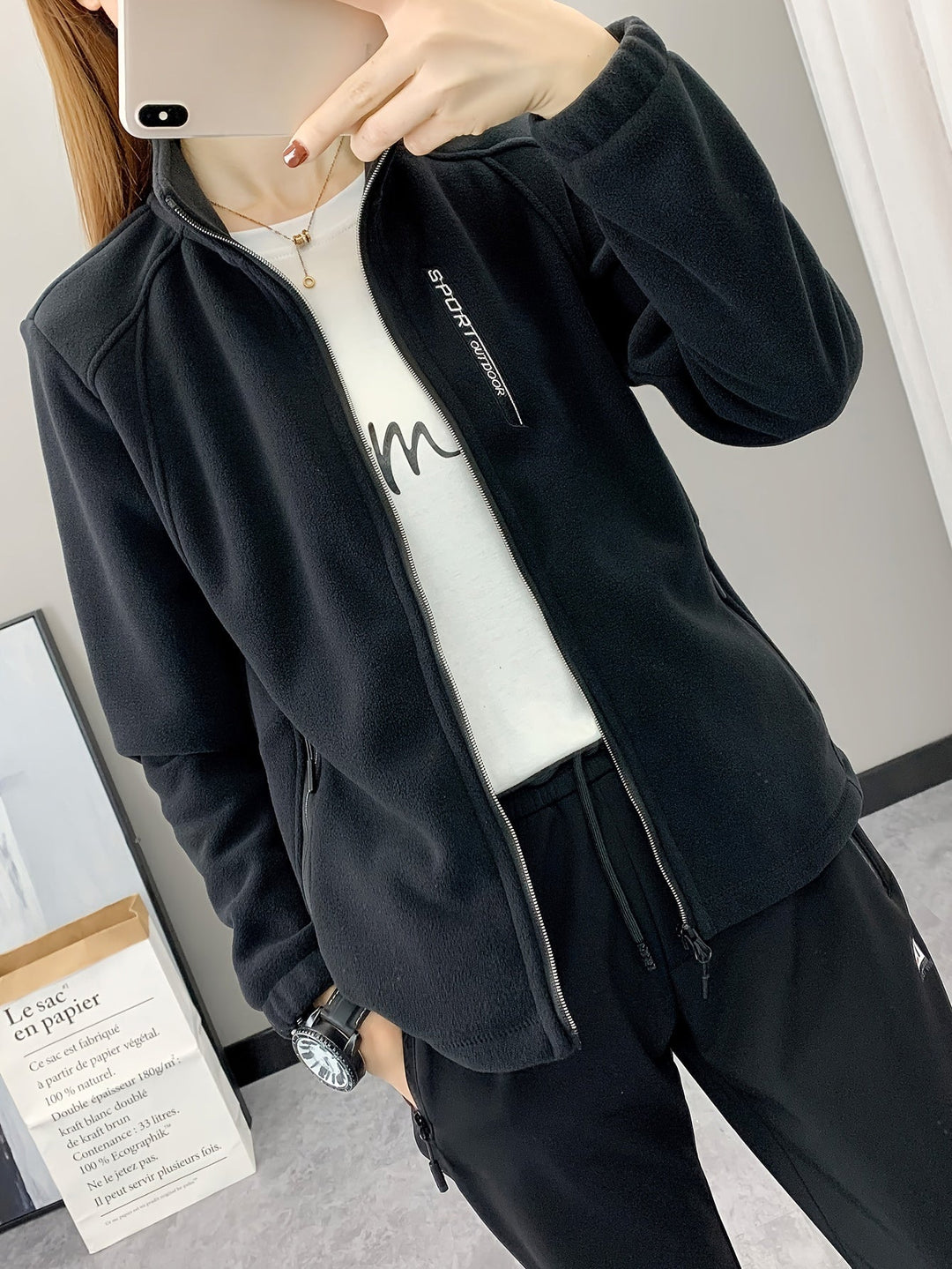 Breathable fleece jacket