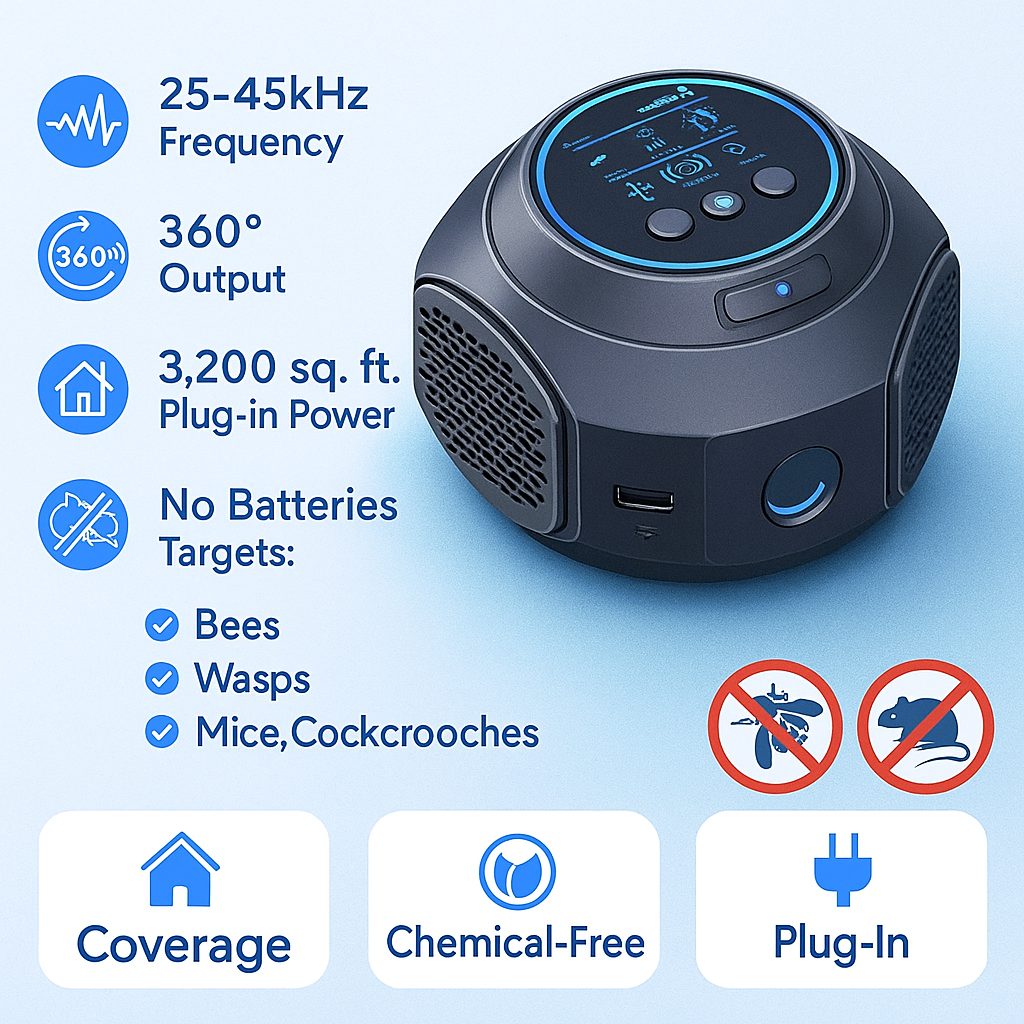Breevo Ultrasonic Bee &amp; Wasp Repellent For 360 Coverage