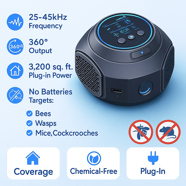 Breevo Ultrasonic Bee &amp; Wasp Repellent For 360 Coverage