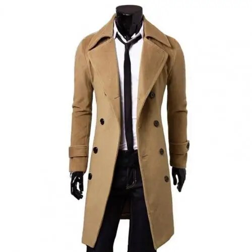 British Style Double-Breasted Trench Coat | Windproof Jacket