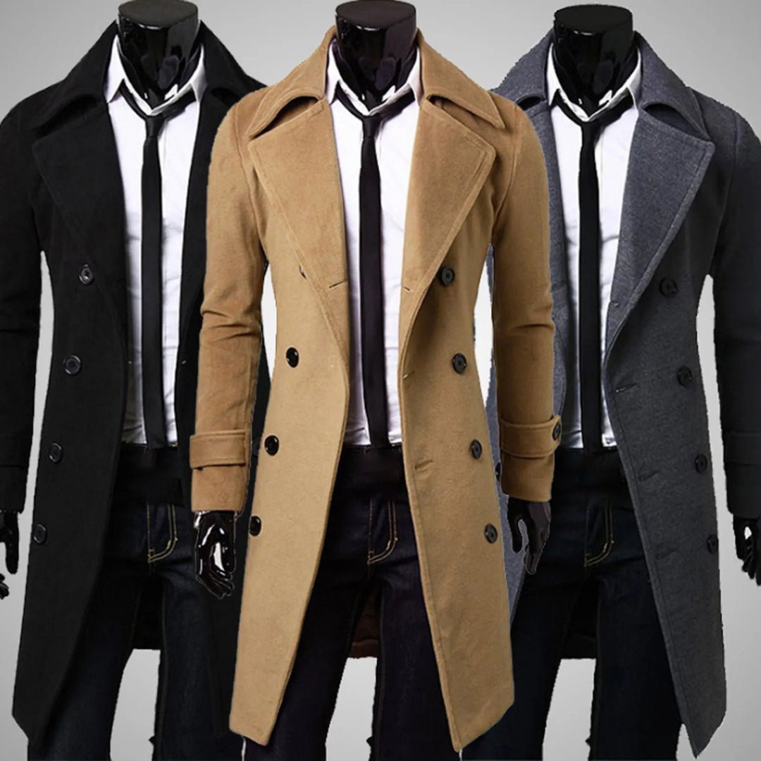 British Style Double-Breasted Trench Coat | Windproof Jacket
